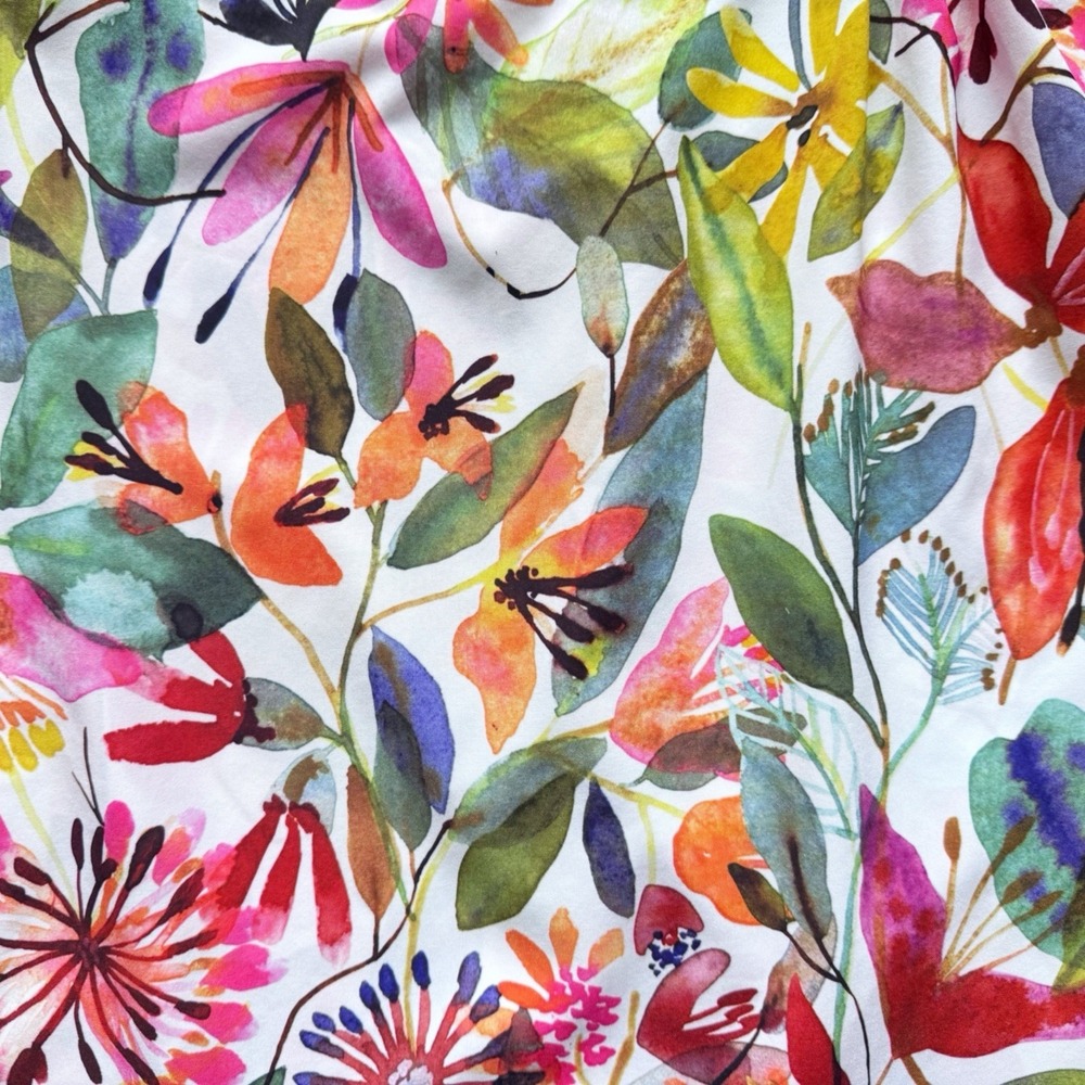Rip Skirt Hawaii Wrap Skirt XL Length 3 Wildflower‎ Watercolor Pockets Swim - Picture 7 of 16